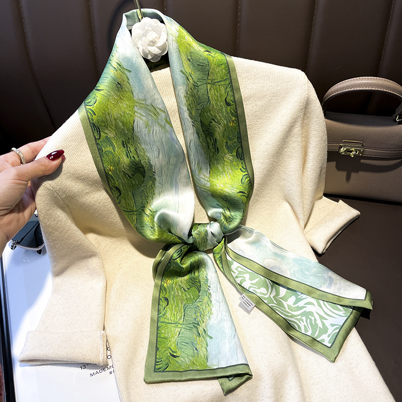 Luxury Bags And Accessories - 100% Mulberry Silk Painting Print Silk