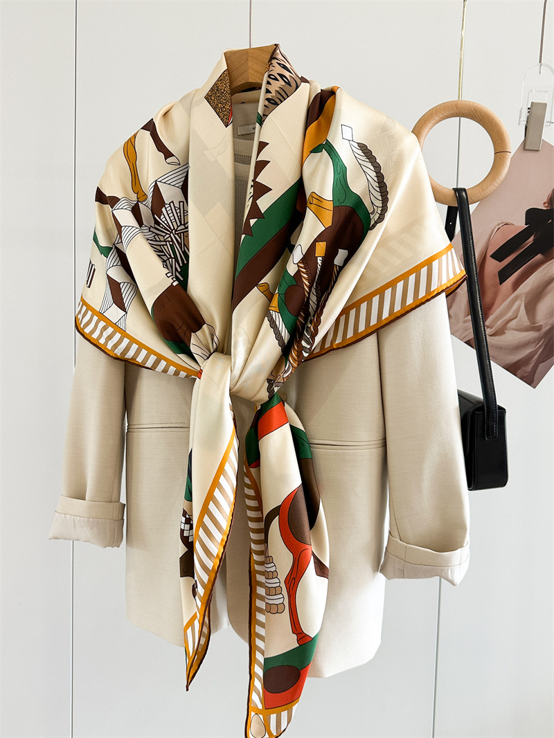 Twill Silk Scarf 135CM Women H - Luxury Bags And Accessories 评论和价格