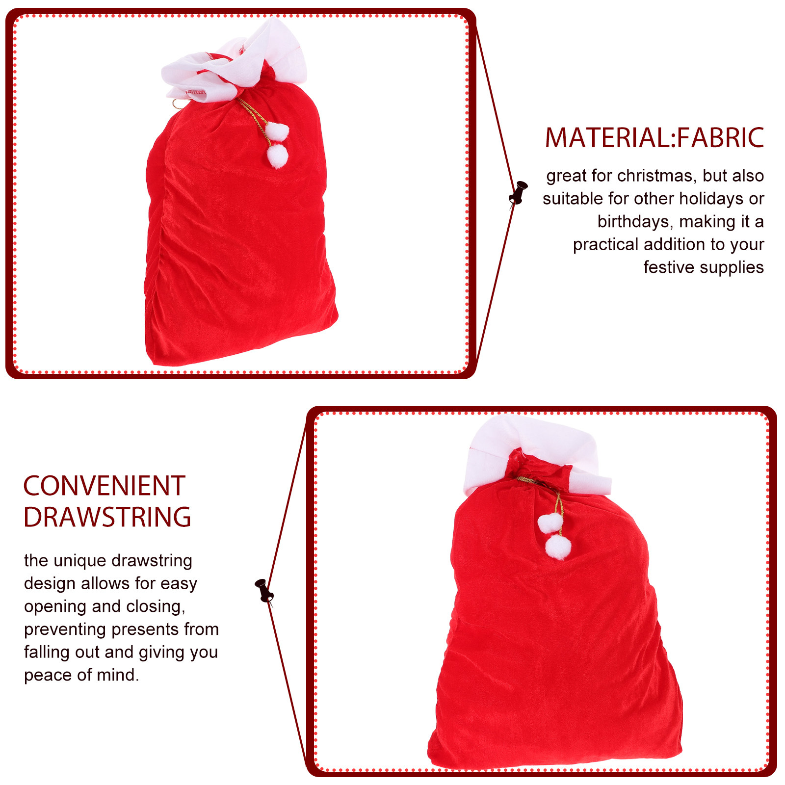 Large Christmas Santa Sack 28. - Luxury Xmas Bags 评论和价格