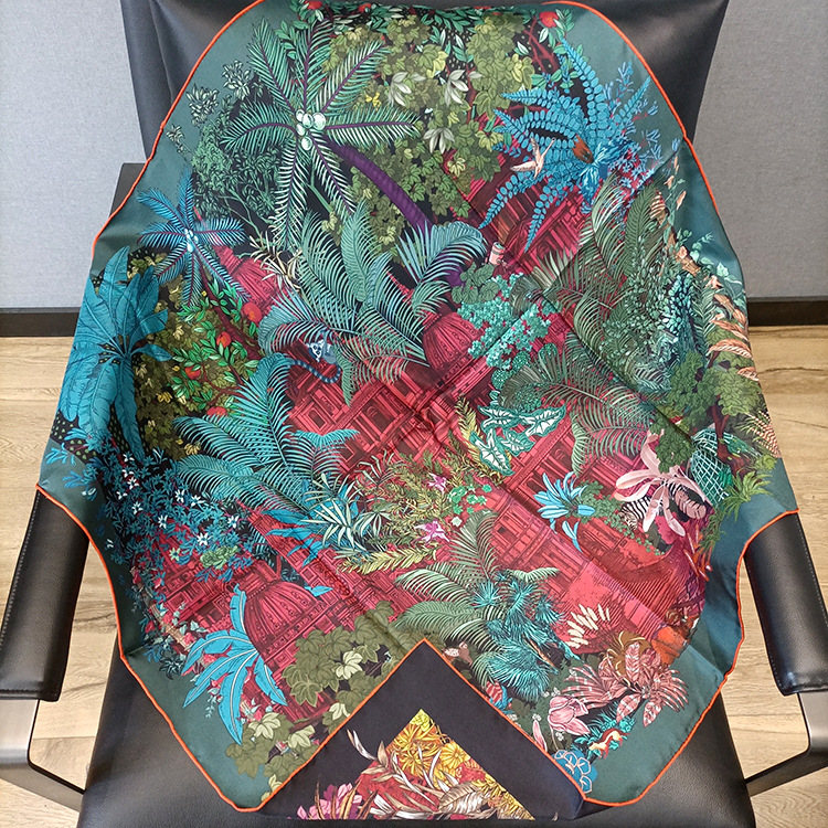 Silk Scarf 90CM Women Hand Rol - Luxury Bags And Accessories 评论和价格